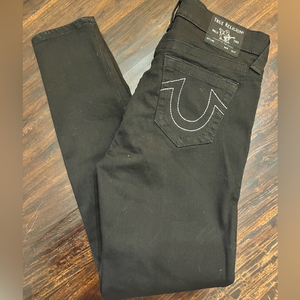 True Religion Black Halle Super Skinny Mid Rise SZ 29